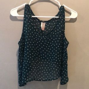 Sheer green crop lookin top